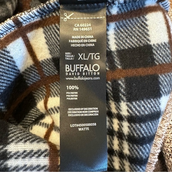 BUFFALO David Bitton Men’s Combo Jute Fleece Lined 3/4 Zip Sweater Size XL - Picture 14 of 15